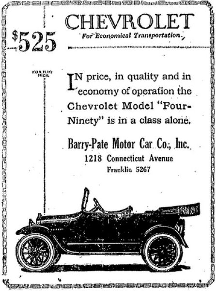 1921 Chevrolet Auto Advertising